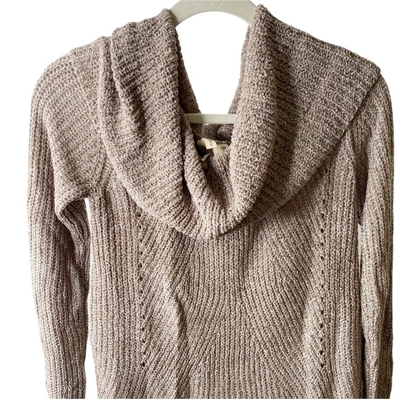 NWT Anthropologie Moth Taupe Chenille Lucerne Cowl Neck Sweater Small - Picture 7 of 15